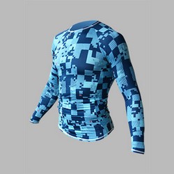 MEN SKIN COOLER SDS LONG SLEEVE WITH ICE POCKETS BLUE PRINT