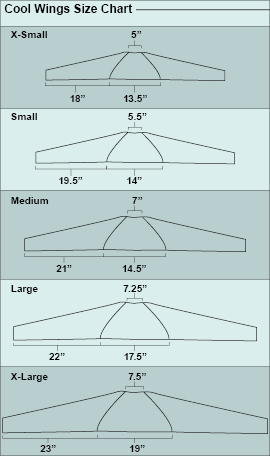 DeSoto Cool Wings sizing chart