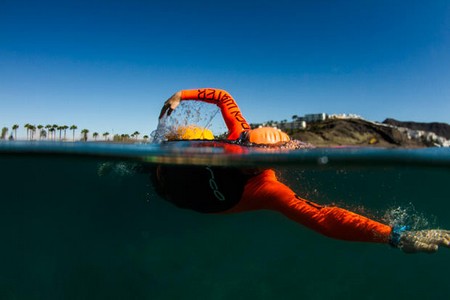 Swimming with Orca swim buoy